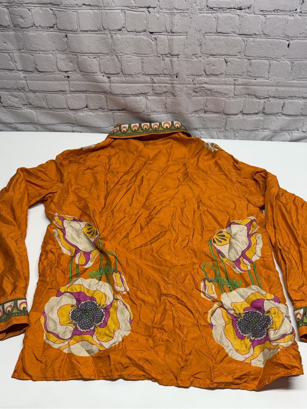 LA DoubleJ silk Orange and Lilac Satin Label Detail size xl - Picture 4 of 10